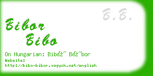 bibor bibo business card